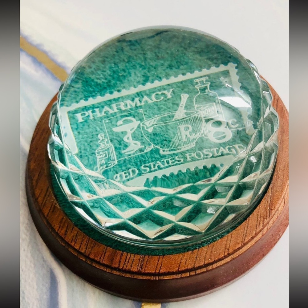 Vintage Pharmacy Crystal Paper Weight
